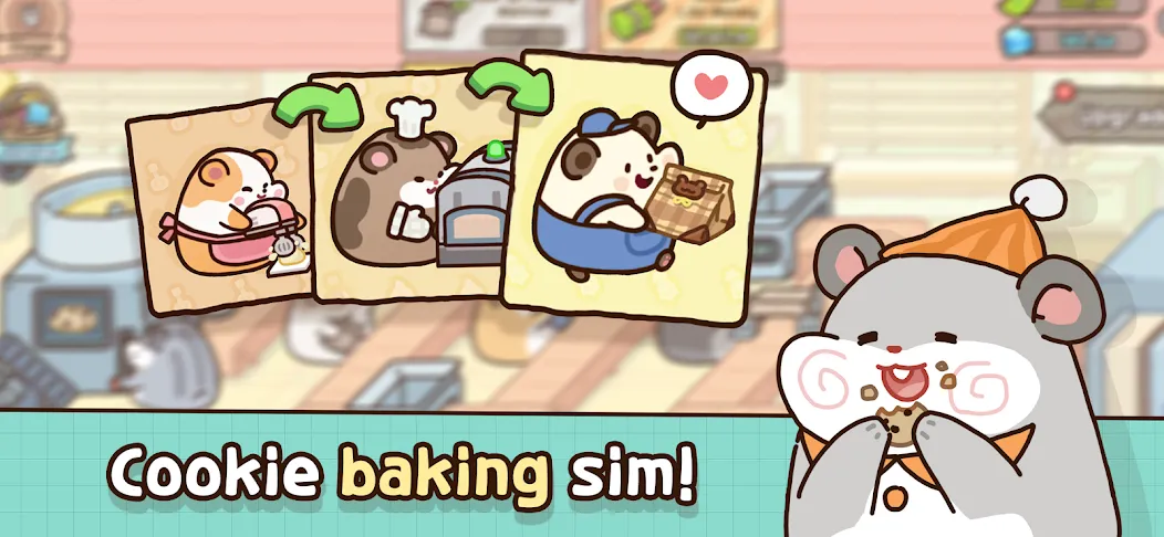 Hamster Cookie Factory на Андроид — Мод Безлимитные монеты и ускоренное производство — скриншот 1