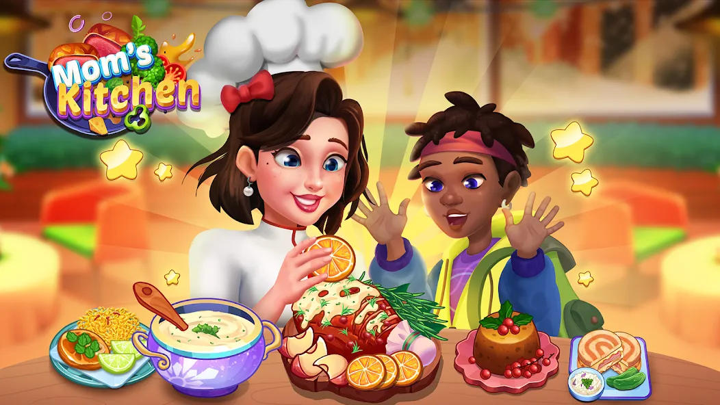 Взлом Mom's Kitchen : Cooking Games — Безлимитные деньги и открыты все уровни — скриншот 1