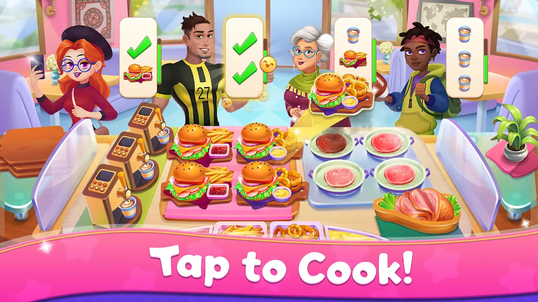 Взлом Mom's Kitchen : Cooking Games — Безлимитные деньги и открыты все уровни — скриншот 3