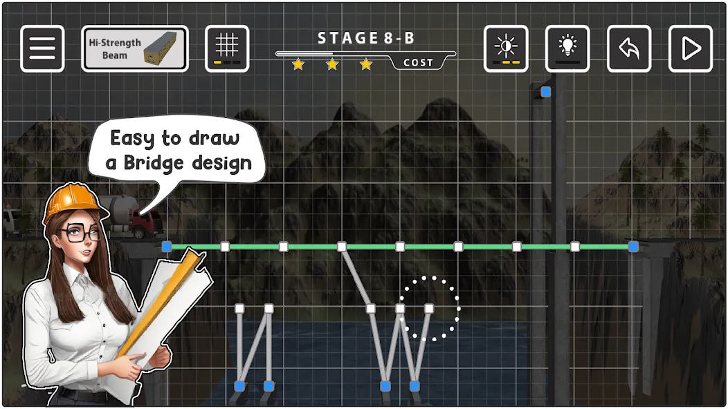 Bridgezz: Bridge Construction (Мод Безлимитные деньги и все уровни) — скриншот 3