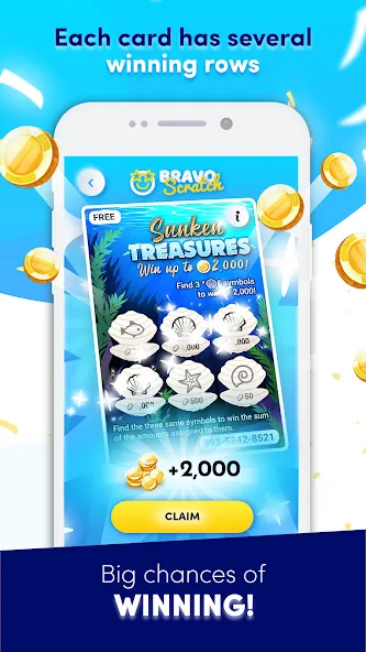 Взлом Bravoscratch, scratch games! — Неограниченные награды и быстрый прогресс — скриншот 4