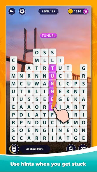 Скачать взлом Word Surf - Word Game на Андроид — Безлимитные подсказки и открыты все уровни — скриншот 3
