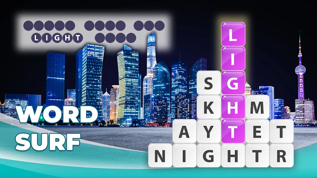 Скачать взлом Word Surf - Word Game на Андроид — Безлимитные подсказки и открыты все уровни — скриншот 5
