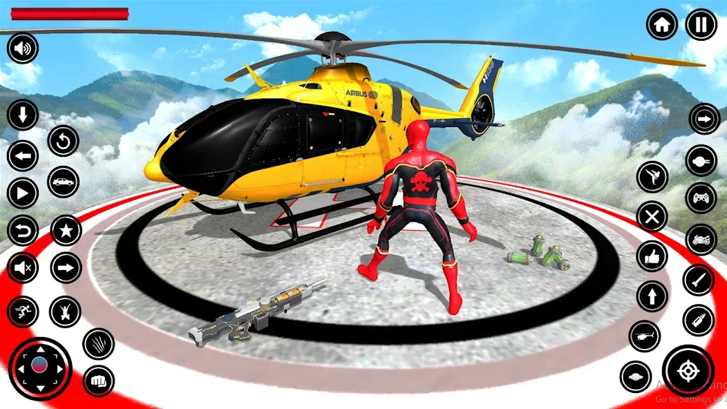 Скачать взломанную Flying Spider Rope Hero Fight — Безлимитные деньги и суперсила героя — скриншот 3