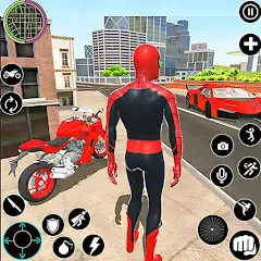 Скачать взломанную Flying Spider Rope Hero Fight — Безлимитные деньги и суперсила героя