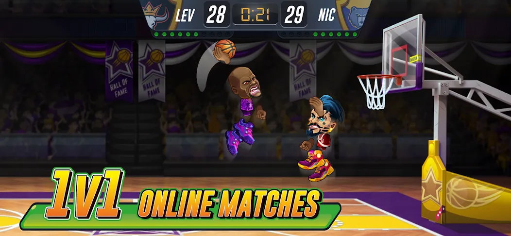 Basketball Arena: Online Game на Андроид — Безлимитные деньги и алмазы — скриншот 1