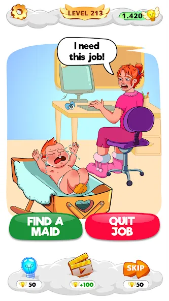 Скачать Help Me: Tricky Brain Puzzles (Мод: Без рекламы и открыты все уровни) на Андроид — скриншот 3