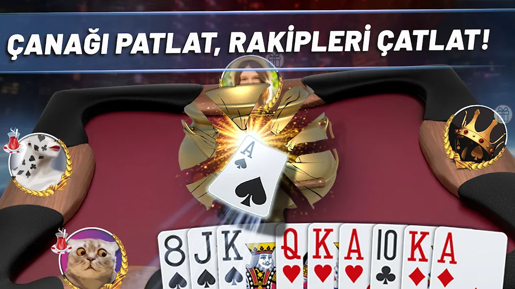 Скачать взлом Çanak Batak на Андроид — Безлимитные фишки и подсказки — скриншот 1