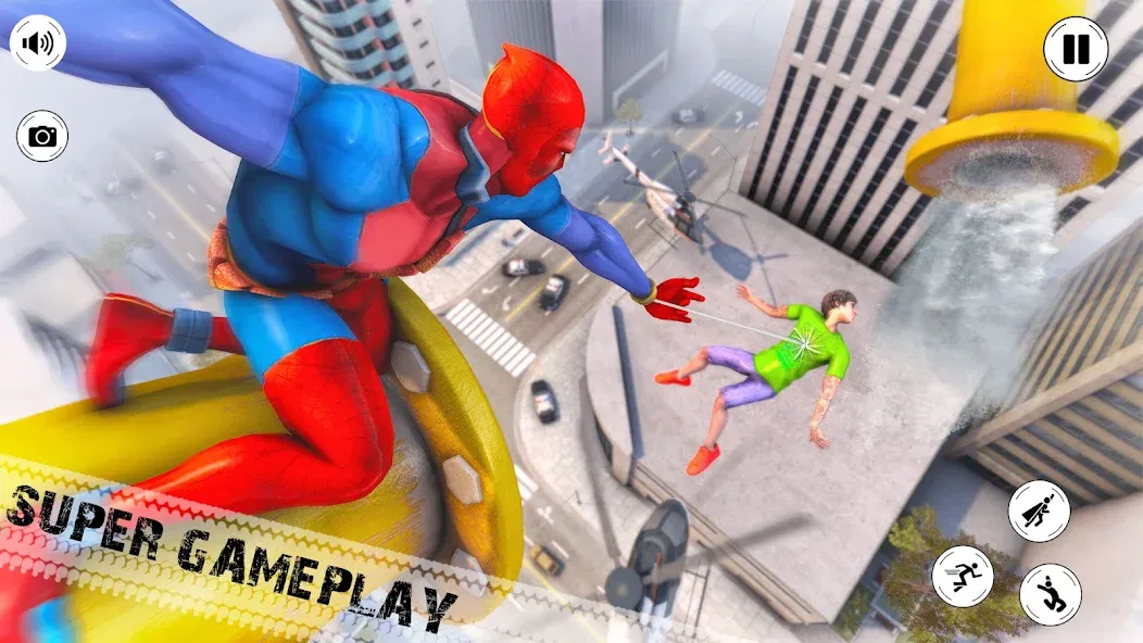 Скачать Flying Superhero Robot Games (Мод: Безлимитные деньги и полёт без ограничений) на Андроид — скриншот 2