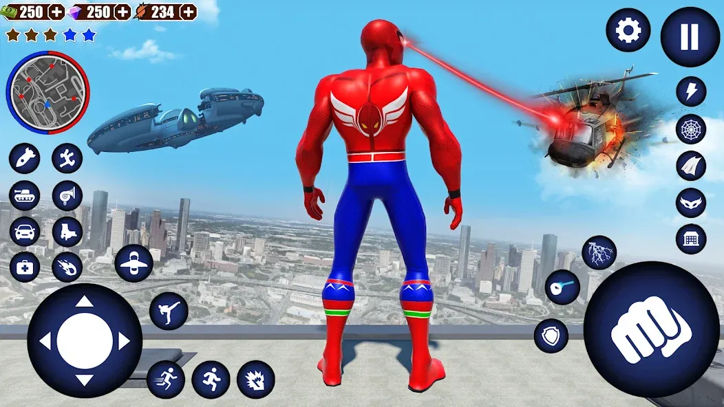 Скачать Flying Superhero Robot Games (Мод: Безлимитные деньги и полёт без ограничений) на Андроид — скриншот 3