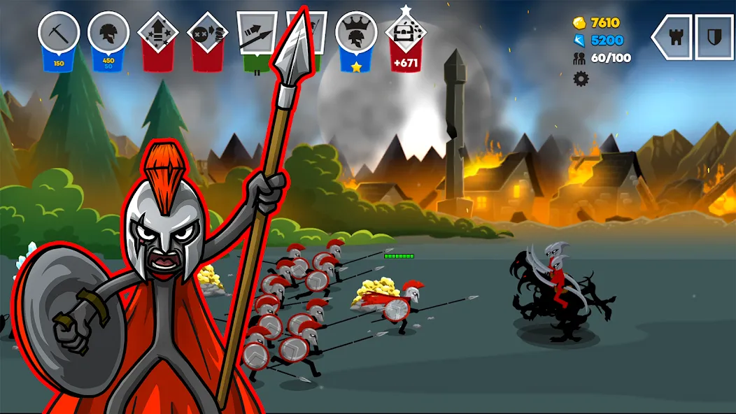 Stick War: Saga — Мод: Безлимитные деньги и все юниты — скриншот 3