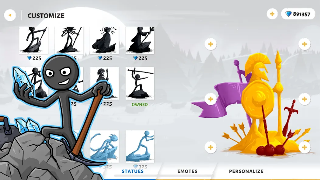Stick War: Saga — Мод: Безлимитные деньги и все юниты — скриншот 4