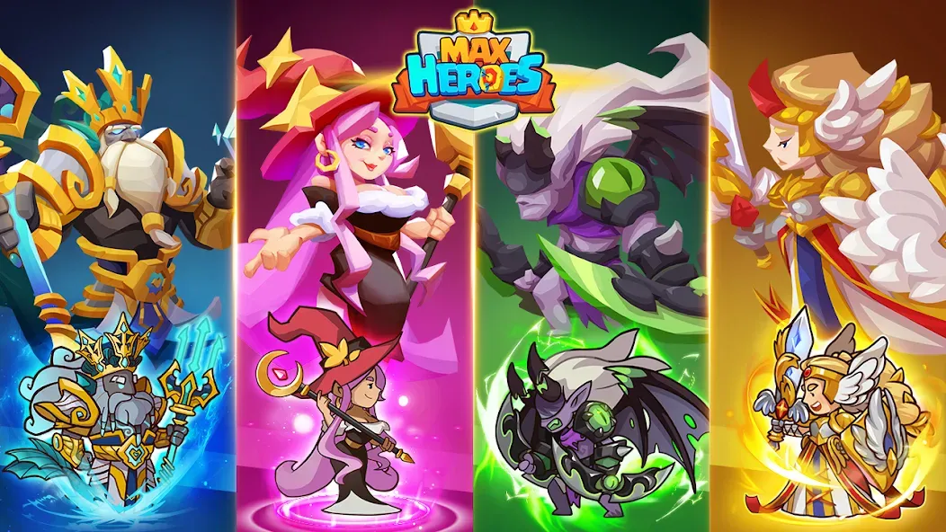 Скачать Max Heroes : Casual Idle RPG с модом — Безлимитные деньги и премиум-герои — скриншот 1