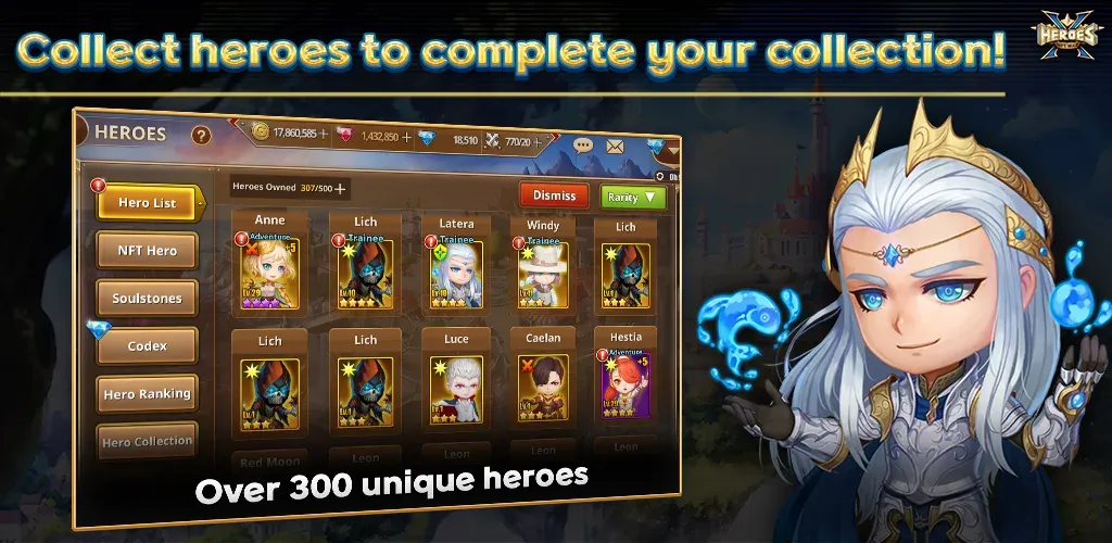 Скачать X Heroes: NFT War MOD APK — Безлимитные ресурсы и герои — скриншот 2