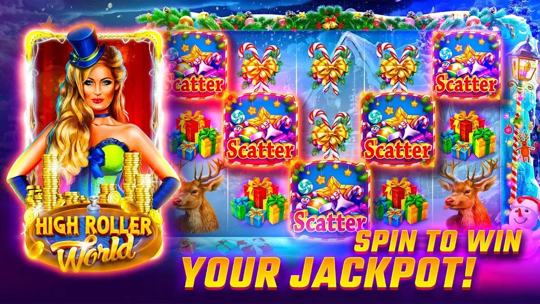 Скачать Slots WOW Casino Slot Machine (Мод: Безлимитные монеты и бонусы) на Андроид — скриншот 1