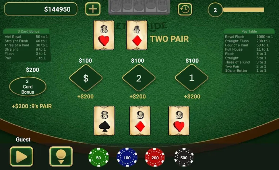 Скачать Let It Ride Poker на Андроид — Безлимитные фишки и быстрые выигрыши — скриншот 2