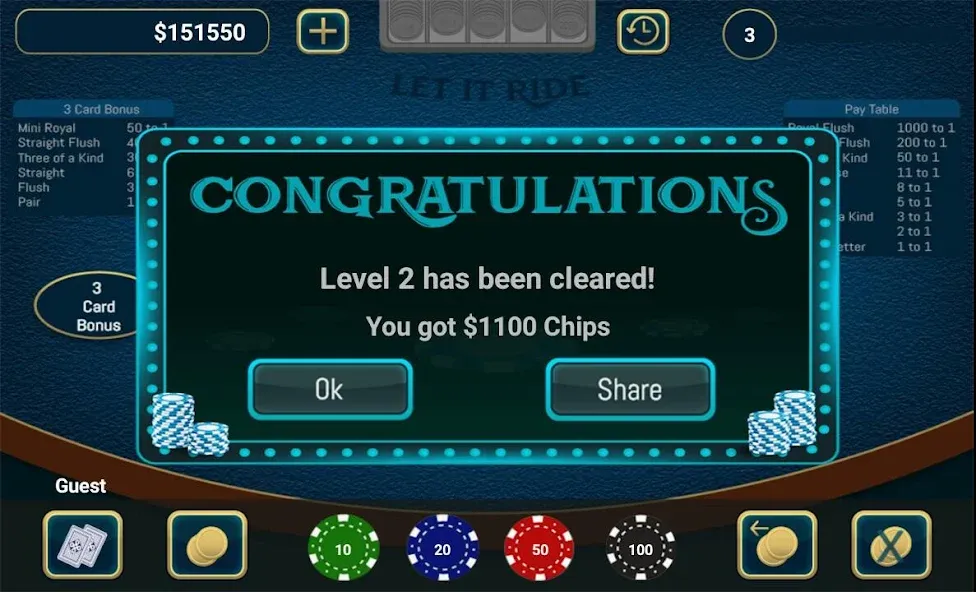 Скачать Let It Ride Poker на Андроид — Безлимитные фишки и быстрые выигрыши — скриншот 4