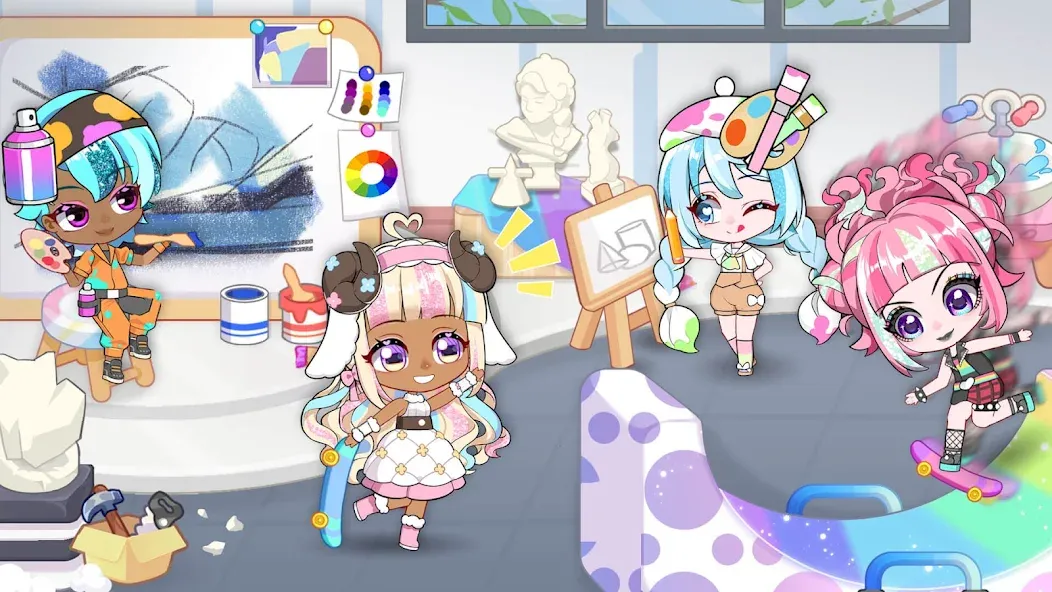 Скачать Chibi Doll: My School на телефон — Разблокированы все наряды и локации — скриншот 5