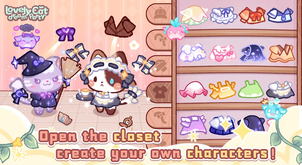Lovely cat dream party MOD — Много монет и все уровни на Андроид — скриншот 1 Lovely cat dream party MOD — Много монет и все уровни на Андроид — скриншот 1