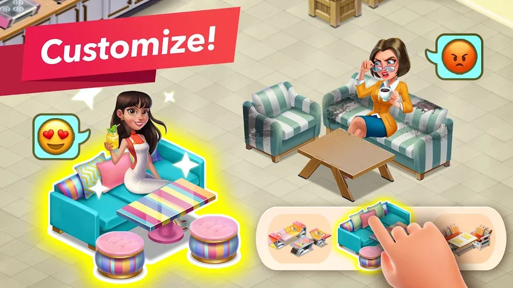 Скачать My Cafe — Restaurant Game — Последняя версия (Безлимитные монеты и алмазы) — скриншот 4