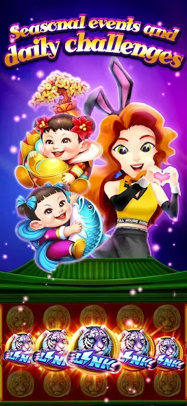 Скачать взлом Full House Casino - Slots Game на Андроид — Безлимитные монеты и бесплатные вращения — скриншот 5