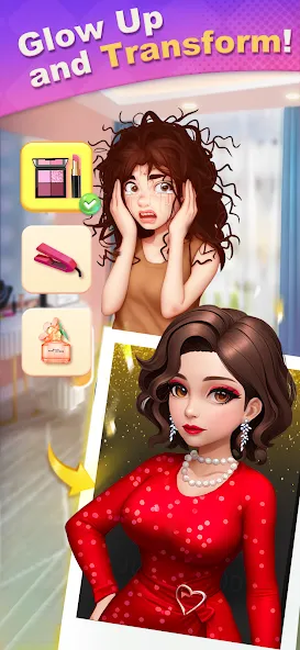 Merge Lover: Story & Makeover MOD APK — Безлимитные деньги и энергия — скриншот 2