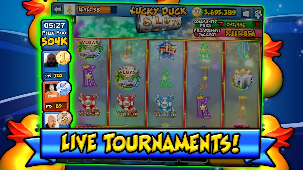Lucky Duck Slots — Взломанная версия (Безлимитные монеты и бонусы) — скриншот 3