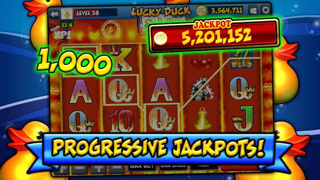 Lucky Duck Slots — Взломанная версия (Безлимитные монеты и бонусы) — скриншот 4