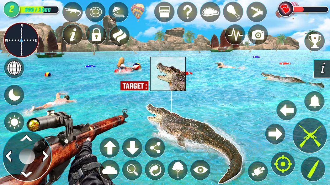 Скачать Crocodile Hunting Animal Games с модом — Безлимитные деньги и патроны — скриншот 5
