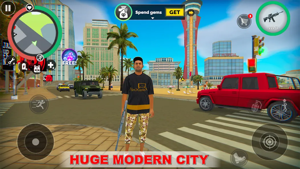 Vegas Crime Simulator — Взломанная версия (Безлимитные деньги и оружие) — скриншот 1