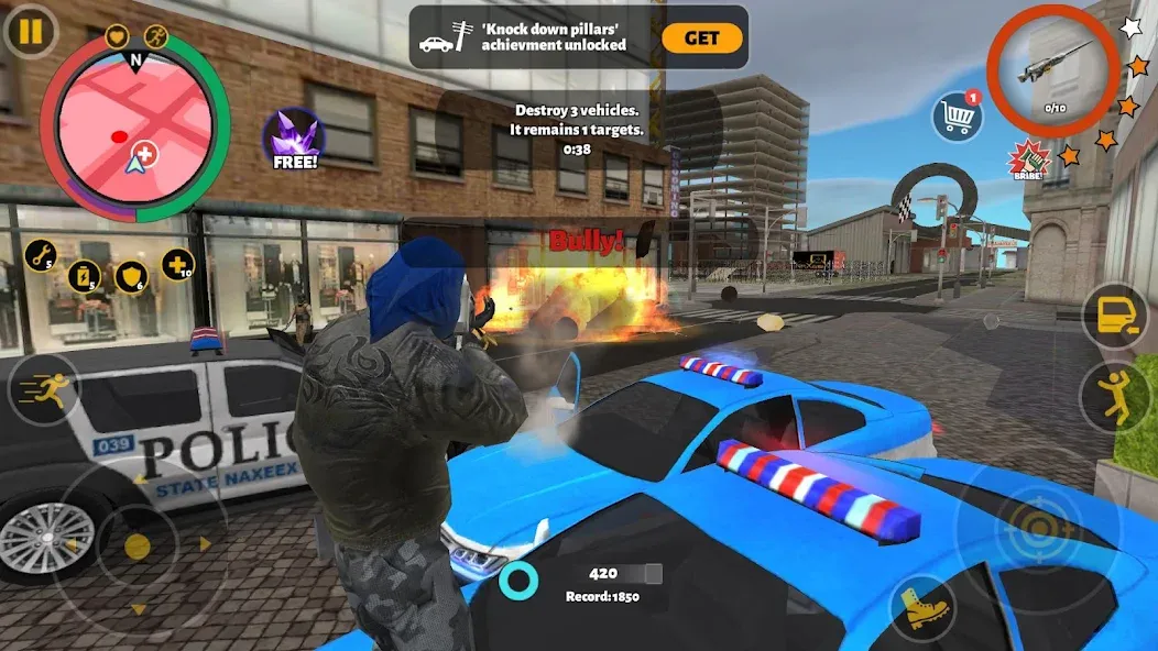 Взломанная Rope Hero 3 на Андроид — Безлимитные деньги и усиленный герой — скриншот 5