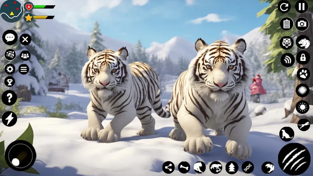 Взломанная Arctic White Tiger Family Sim на Андроид — Безлимитные деньги и ресурсы — скриншот 2