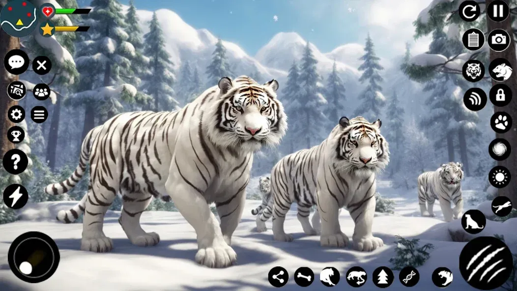 Взломанная Arctic White Tiger Family Sim на Андроид — Безлимитные деньги и ресурсы — скриншот 3