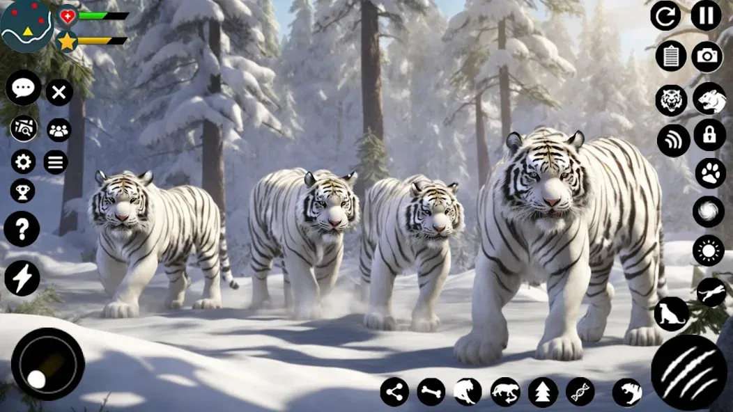 Взломанная Arctic White Tiger Family Sim на Андроид — Безлимитные деньги и ресурсы — скриншот 4