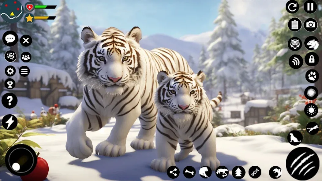 Взломанная Arctic White Tiger Family Sim на Андроид — Безлимитные деньги и ресурсы — скриншот 5