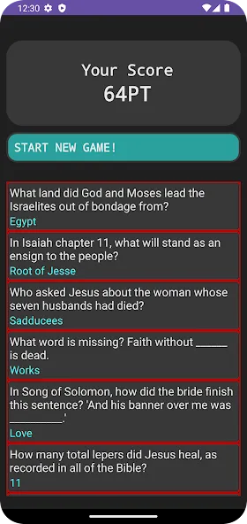 Скачать Bible Trivia (Мод: Правильные ответы без ограничений) на Андроид — скриншот 3