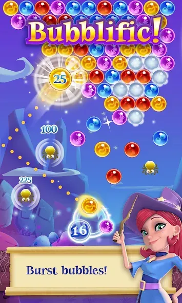 Взлом Bubble Witch 2 Saga — Безлимитные жизни и усилители — скриншот 1