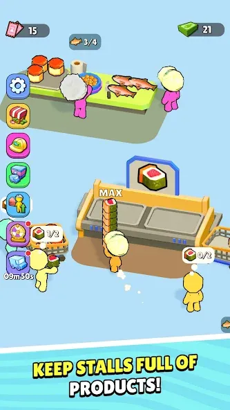 Взломанная My Fish Mart: Idle Tycoon Game на Андроид — Безлимитные деньги и товары — скриншот 3