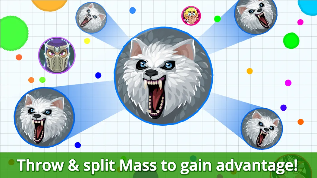 Взломанная Agar.io на Андроид — Увеличенный размер и бессмертие — скриншот 5