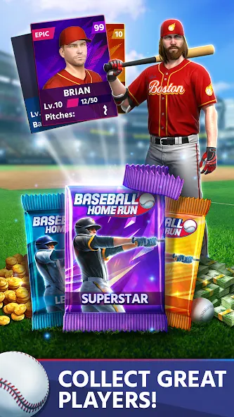 Скачать Baseball: Home Run Sports Game на Android — Безлимитные деньги и энергия — скриншот 4 Скачать Baseball: Home Run Sports Game на Android — Безлимитные деньги и энергия — скриншот 4