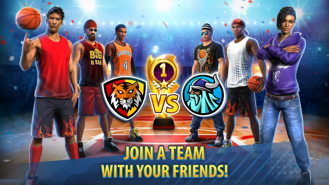 Скачать взлом Basketball Stars: Multiplayer на Андроид — Безлимитные деньги и все мячи открыты — скриншот 1