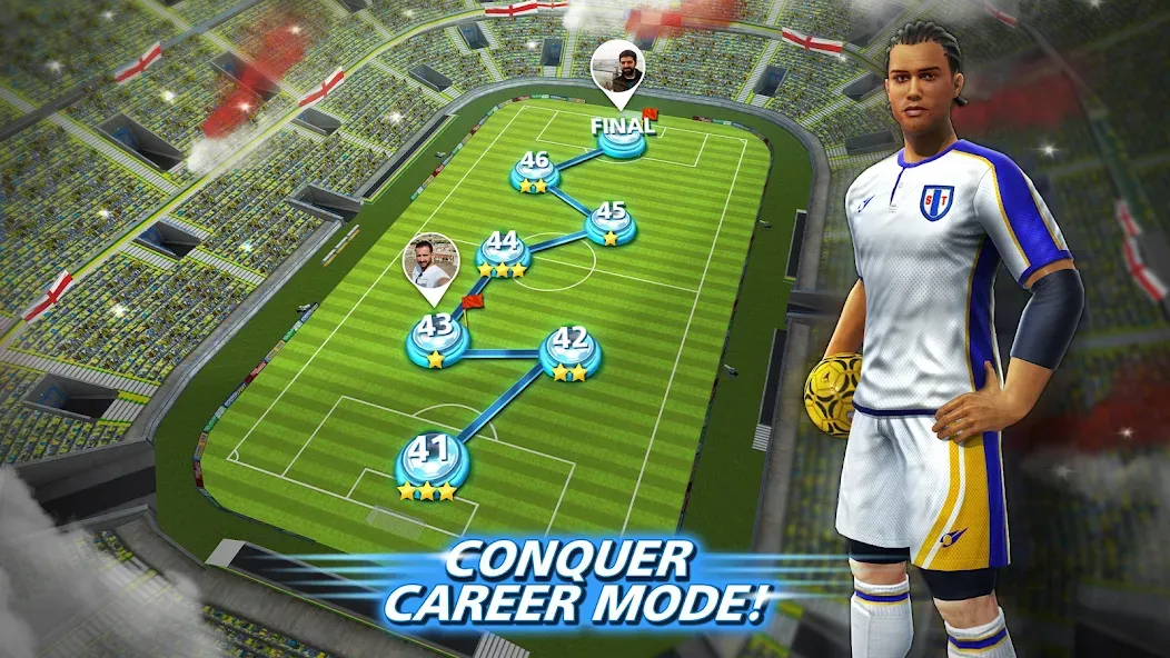 Football Strike: Online Soccer — Взломанная версия (Безлимитные деньги и энергия) — скриншот 5