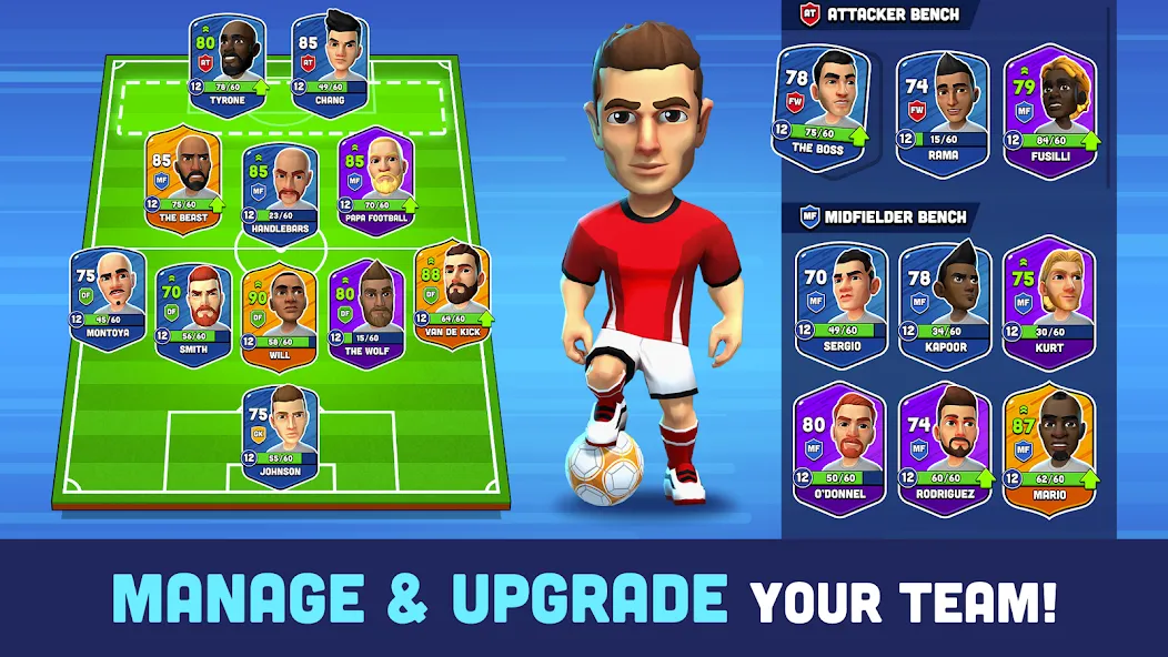Взлом Mini Football - Mobile Soccer — Безлимитные монеты и открыты команды — скриншот 4
