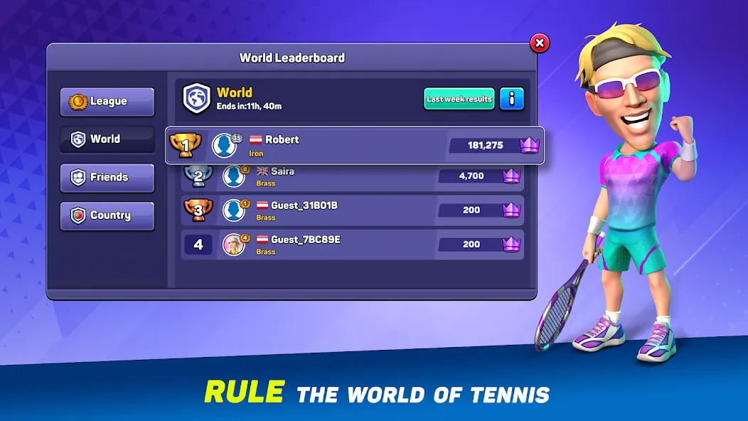 Скачать Mini Tennis: Perfect Smash на Андроид — Безлимитные монеты и энергии — скриншот 4 Скачать Mini Tennis: Perfect Smash на Андроид — Безлимитные монеты и энергии — скриншот 4