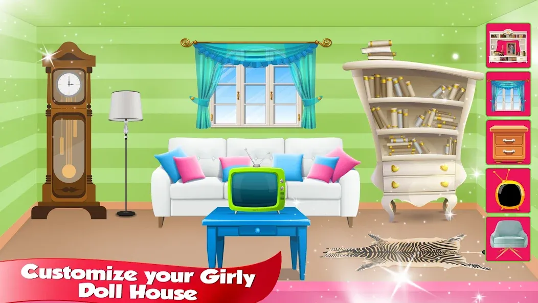 Скачать взлом Girl Doll House Design & Clean на Андроид — Безлимитные деньги и все предметы — скриншот 5