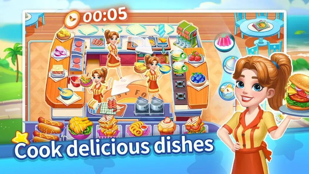 Взломанная Cooking Master Adventure Games на Андроид — Безлимитные монеты и энергия — скриншот 1