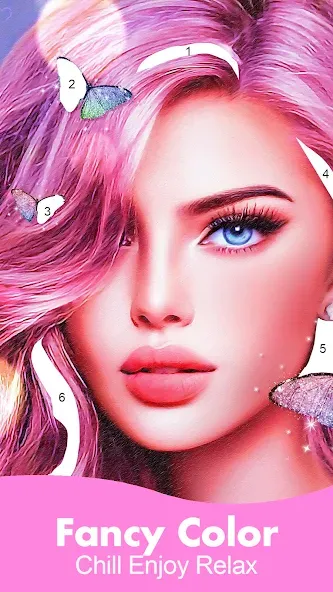 Fancy Color - Paint By Number — Взломанная версия (Без рекламы и все раскраски открыты) — скриншот 1