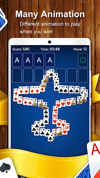 Solitaire Card Game MOD APK — Без рекламы и безлимитные подсказки — скриншот 5