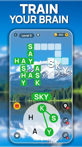 Взлом Word Scenery: Crossword — Безлимитные подсказки и открыты уровни — скриншот 1