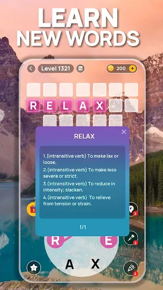 Взлом Word Scenery: Crossword — Безлимитные подсказки и открыты уровни — скриншот 3